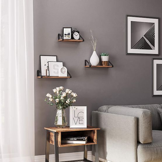 Sada 3 loftových polic SIRIN černá