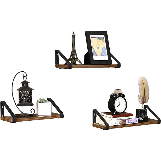 Sada 3 loftových polic SIRIN černá