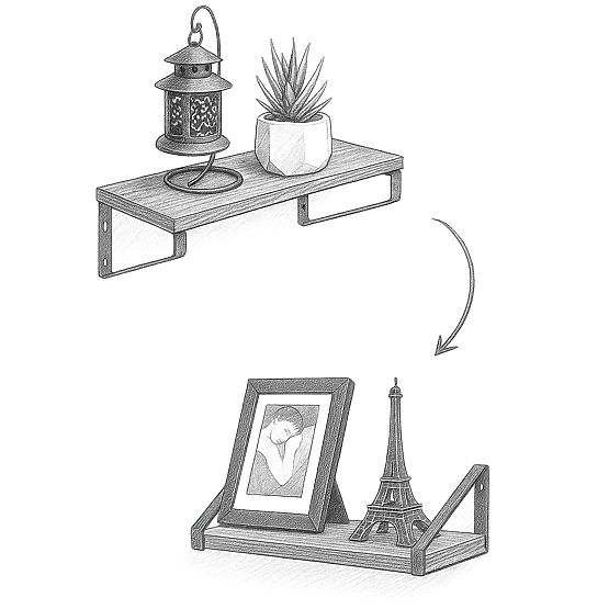 Sada 3 loftových polic SIRIN craft