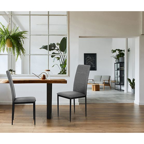 Sada 4 jídelních a obývacích židlí - šedé