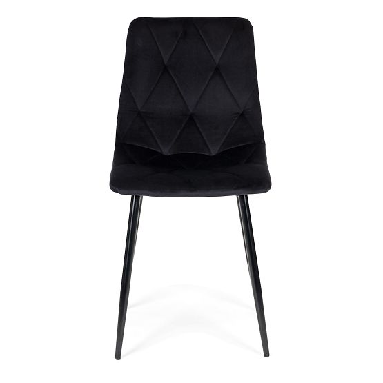 Sada 4 prošívaných sametových židlí do jídelny a obývacího pokoje - černé