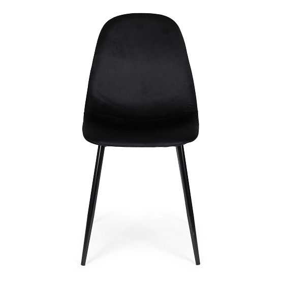 Sada 4 sametových židlí do jídelny a obývacího pokoje - černé