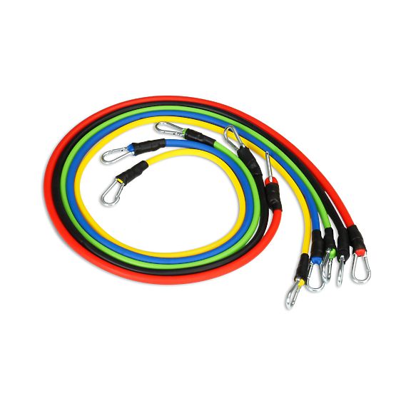 Sada 5 fitness expandérů s rukojeťmi