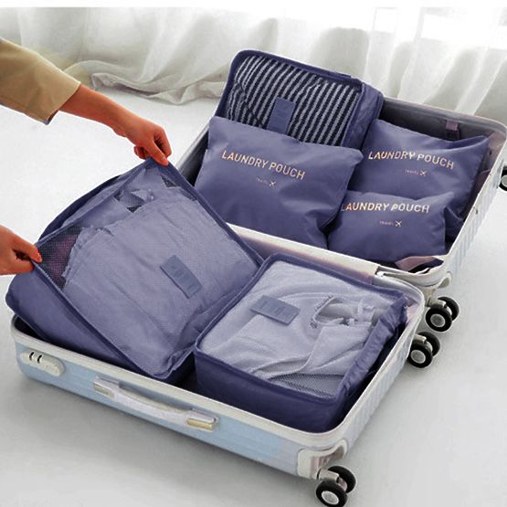 Sada 6 cestovních organizérů GAVIN tmavě modrá
