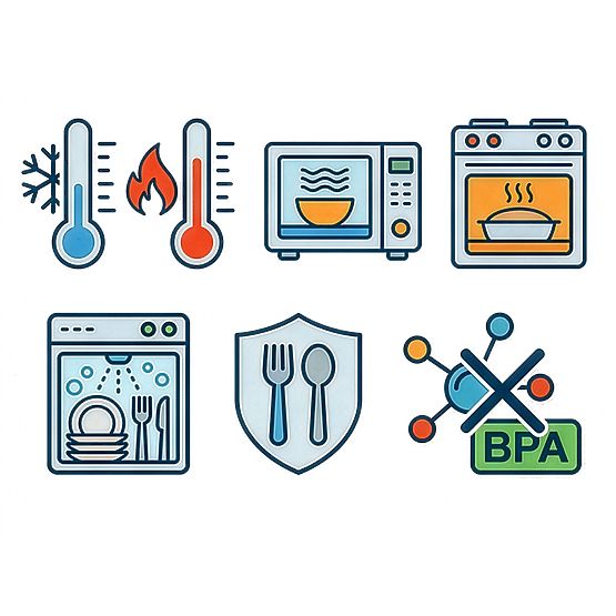 Sada 6 skleněných nádob na potraviny AMALFI