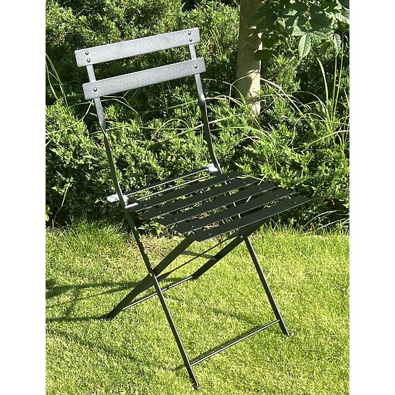 Sada balkonového nábytku (2 x skládací židle + stůl) SEMPLICI Ocel Černá