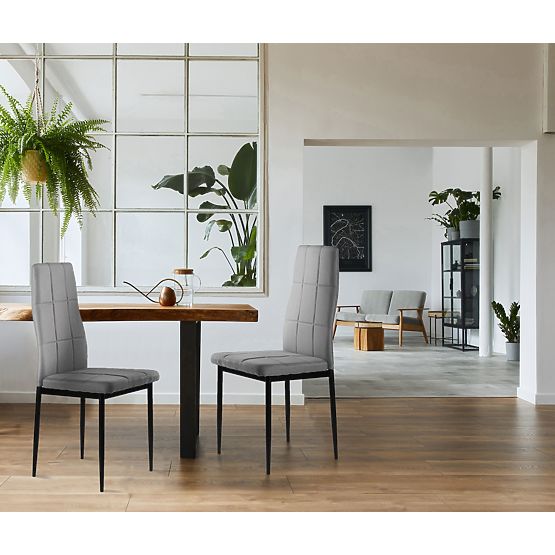 Sada čalouněných židlí do jídelny a obývacího pokoje 4ks šedé