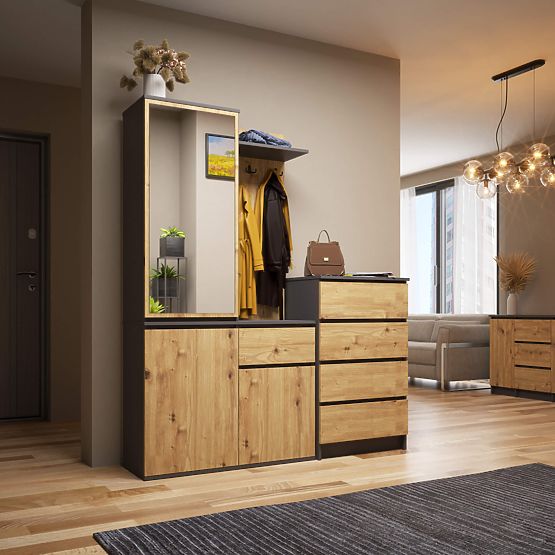 SADA DO PŘEDSÍNĚ ENTRO PK GRAFIT ŠEDÁ / DUB ARTISAN