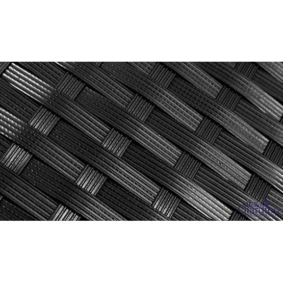 Sada jídelního nábytku z technoratanu (stůl 150×90 cm + 6 × židle) AVVICENTE, černá