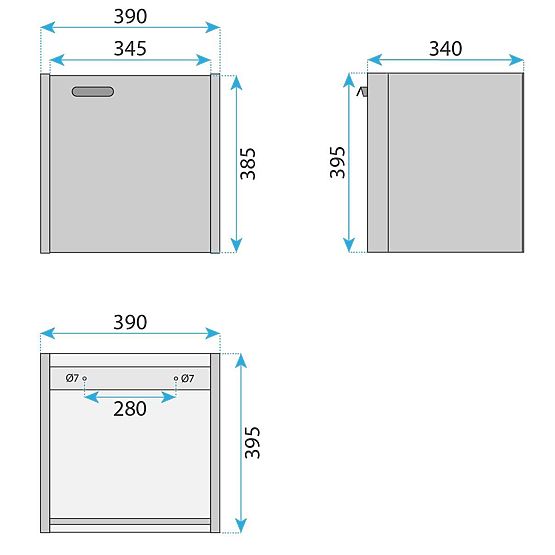 Sada koupelnového nábytku s umyvadlem Molly 40 cm Šedá