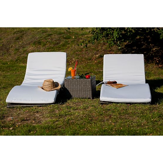 Sada lehátek se stolkem SUCCESSO z šedého technoratanu