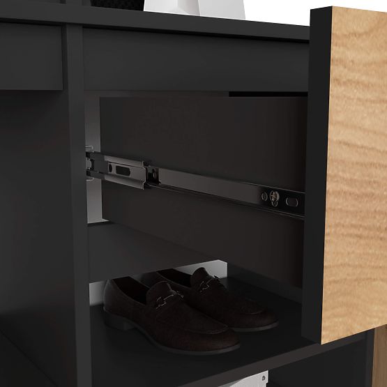 SADA NÁBYTKU DO PŘEDSÍNĚ ENTRO PK ČERNÁ / DUB CRAFT