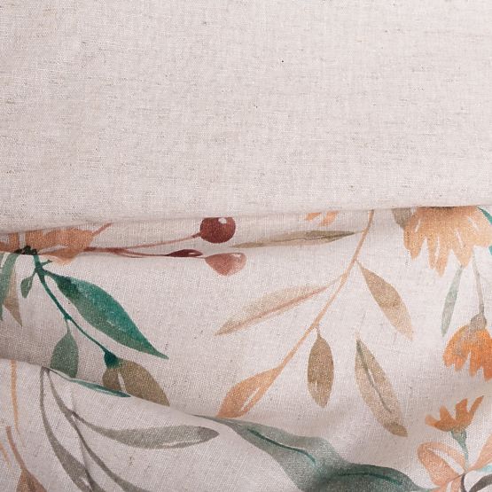 Sada povlečení LINEN- leaves 220x200 + 2x 70x80 