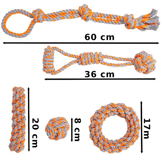 Sada přetahovacích hraček pro psy SPANKY 5 kusů