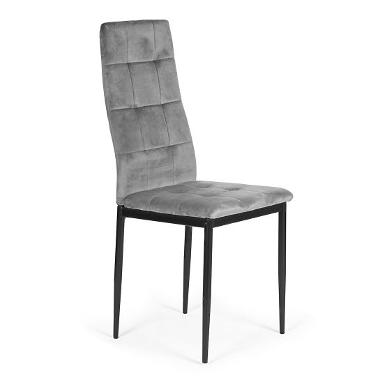 Sada sametových židlí do jídelny a obývacího pokoje 4ks šedé