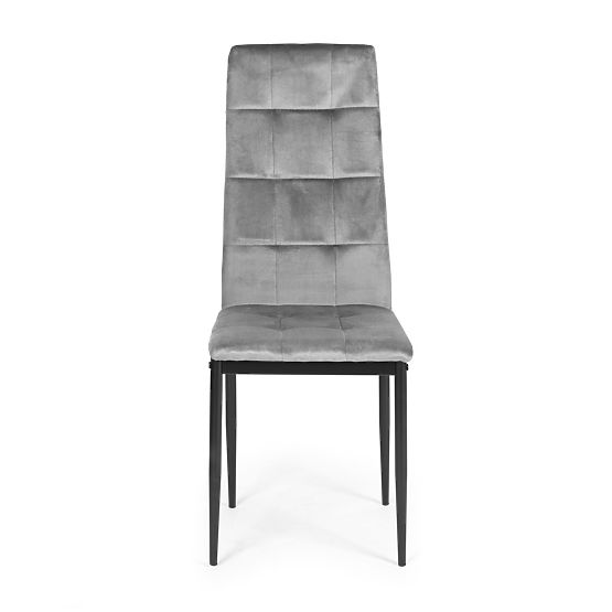 Sada sametových židlí do jídelny a obývacího pokoje 4ks šedé