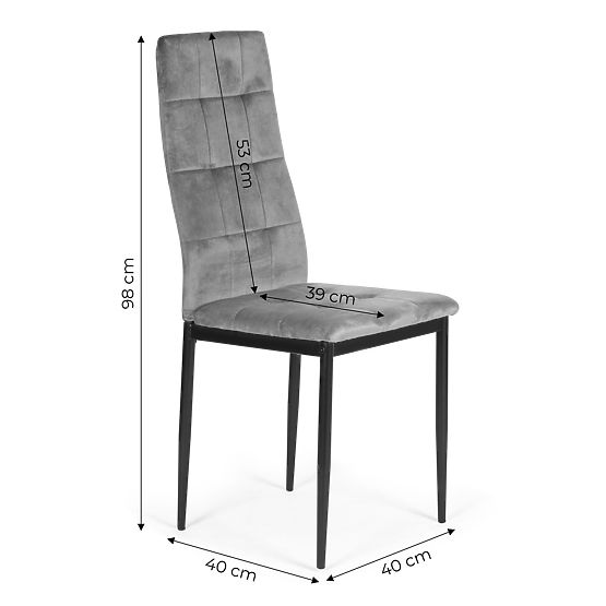Sada sametových židlí do jídelny a obývacího pokoje 4ks šedé