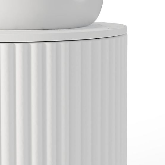 Sada skříňka s deskou a umyvadlem La promessa 40 cm, rýhovaná, zaoblená, bílá