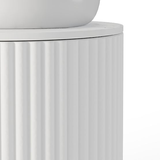 Sada skříňka s deskou a umyvadlem La promessa 40 cm, rýhovaná, zaoblená, bílá