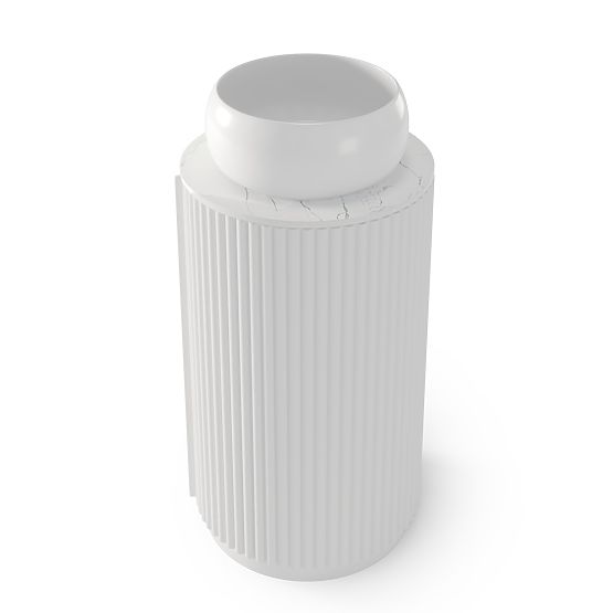 Sada skříňka s deskou a umyvadlem La promessa 40 cm, rýhovaná, zaoblená, bílá