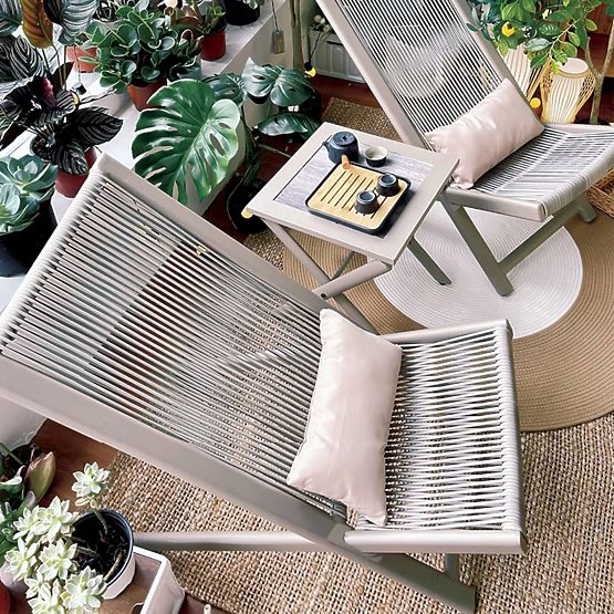 Sada terasového nábytku CHILL SAND lehátka a stolek