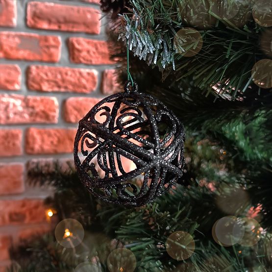 SADA VÁNOČNÍCH KOULÍ BLACK 6KS KL-21X25