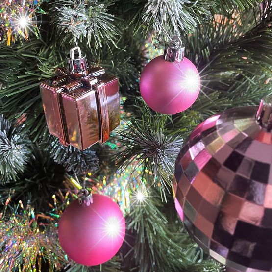 Sada vánočních ozdob Lila/Rose 208 ks