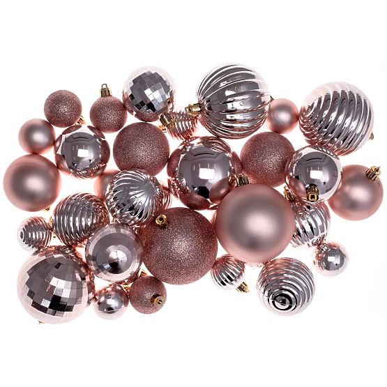 Sada vánočních ozdob Pink/White 115ks