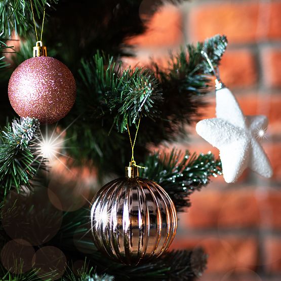 Sada vánočních ozdob Pink/White 115ks