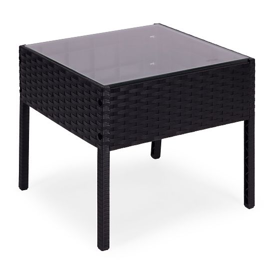 Sada zahradního nábytku 2 křesla + stolek tvrzené sklo černý MultiGarden