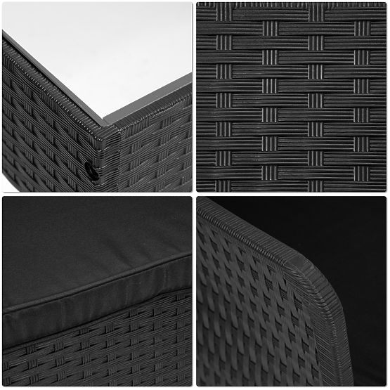 Sada zahradního nábytku CAMELIA černá černé polštáře