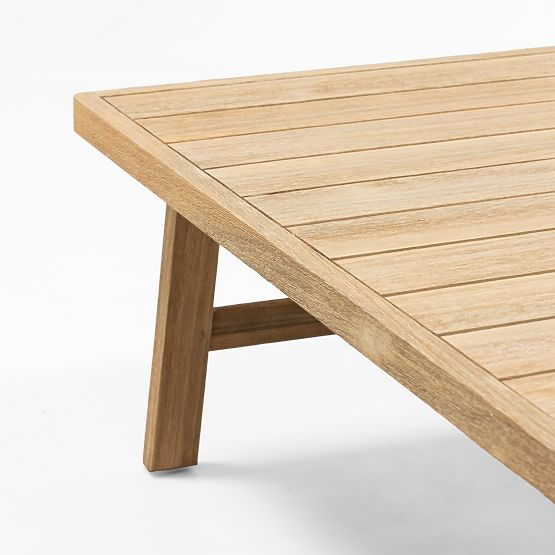 Sada zahradního nábytku Castello, pletenina, akátové dřevo FSC, teakový vzhled, béžová