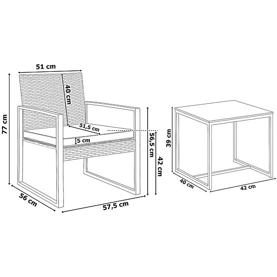 Sada Zahradního Nábytku COFFI