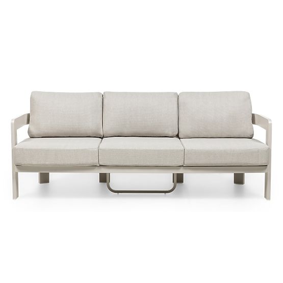 Sada zahradního nábytku Japori, hliníková, světle béžová, zaoblená