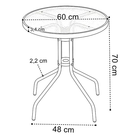Sada zahradního nábytku PALMA stůl + 2 židle