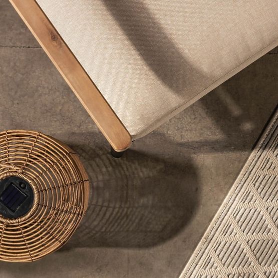 Sada zahradního nábytku Porticello, hliníková, akáciové dřevo FSC, teakový vzhled, béžová/černá