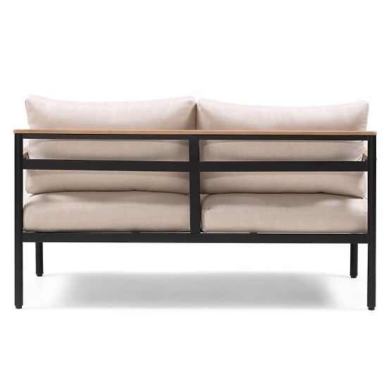 Sada zahradního nábytku Porticello, hliníková, akáciové dřevo FSC, teakový vzhled, béžová/černá