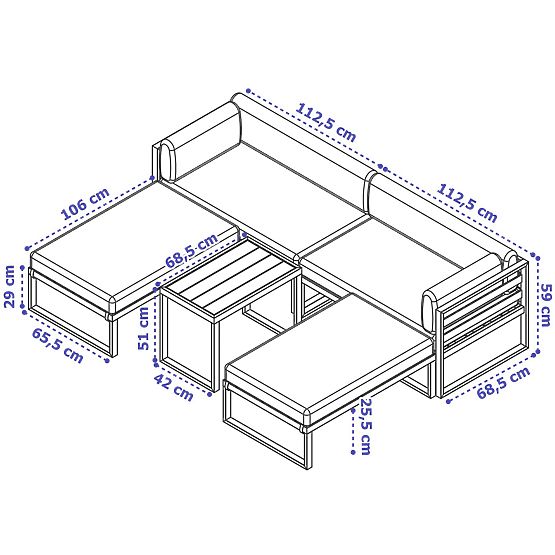 Sada zahradního nábytku SANTO bílá