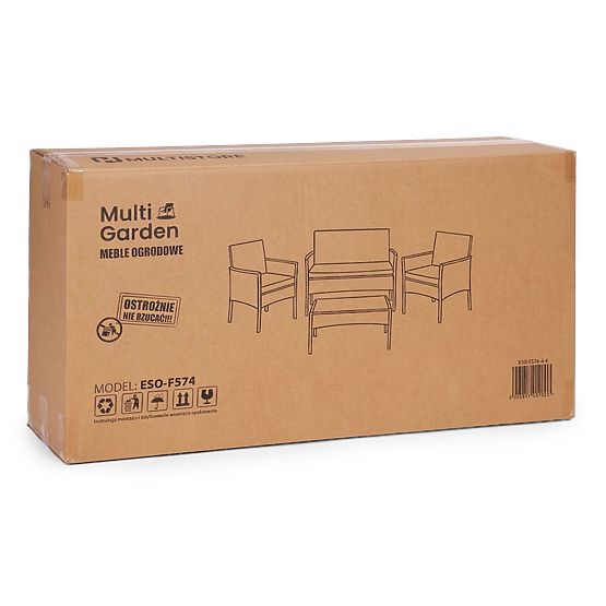 Sada zahradního nábytku z technoratanu lavice stůl židle černá MultiGarden