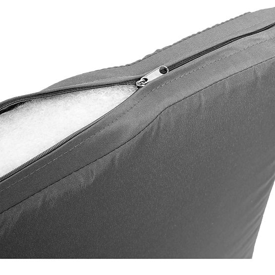 Sada zahradního nábytku z technoratanu MAGNOLIA černá se šedými polštáři