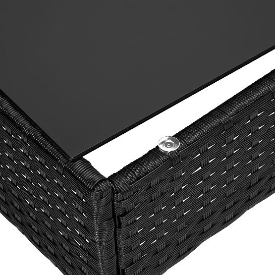 Sada zahradního nábytku z technoratanu MAGNOLIA černá se šedými polštáři