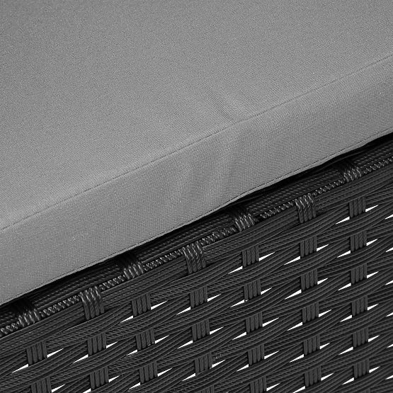 Sada zahradního nábytku z technoratanu MAGNOLIA černá se šedými polštáři