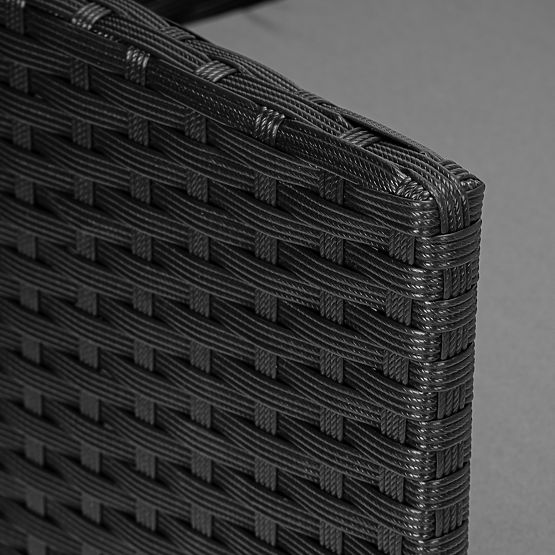 Sada zahradního nábytku z technoratanu MAGNOLIA černá se šedými polštáři