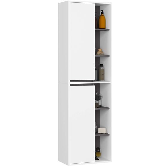 SADA ZÁVĚSNÉHO KOUPELNOVÉHO NÁBYTKU VAMI BÍLÁ / GRAFITOVĚ ŠEDÁ