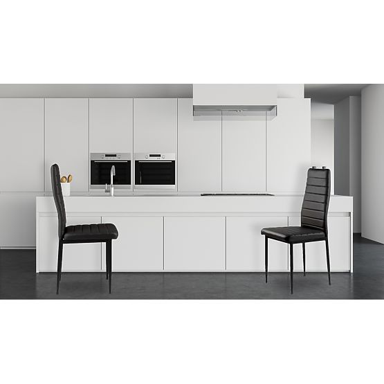 Sada židlí z ekokůže 4 ks vysoké opěradlo - černé