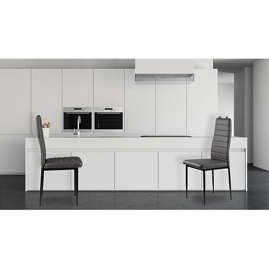 Sada židlí z ekokůže 4 ks vysoké opěradlo - šedé