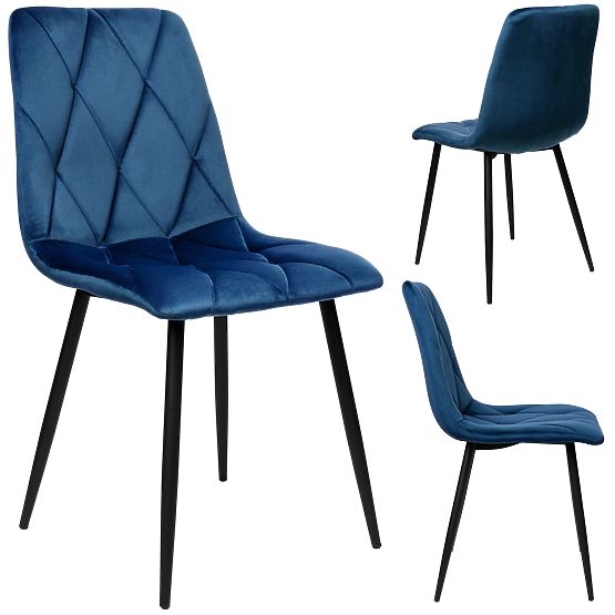 Sametová čalouněná židle Madison modrá Velvet