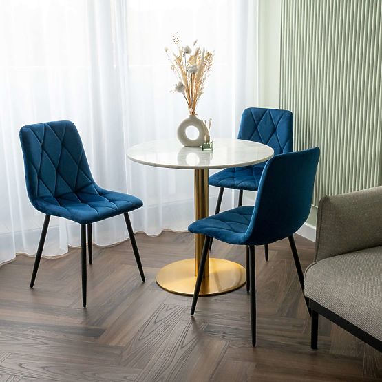 Sametová čalouněná židle Madison modrá Velvet