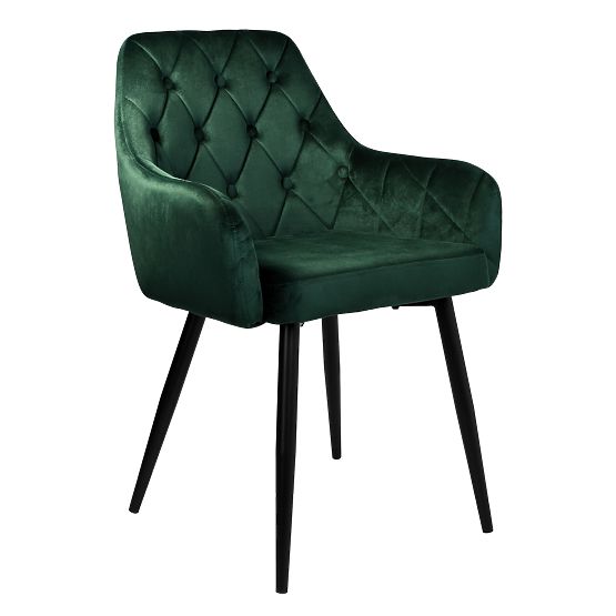 Sametová židle ATLANTA VELVET tmavě zelená