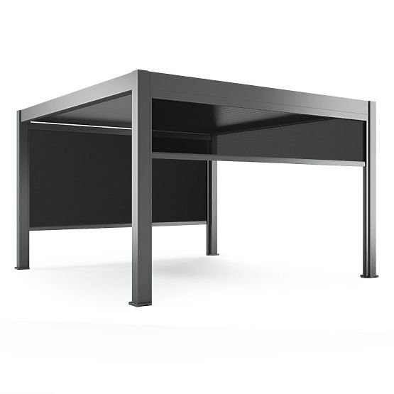 Samostatně stojící zahradní pergola Lumera z hliníku, 4x4 m, bioklimatická, LED osvětlení, elektrick